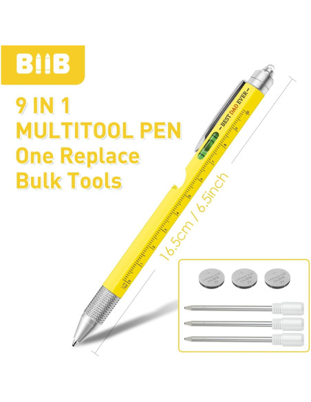 Bolígrafo Multiherramienta 9 en 1 BIIB - Regalo para Papá Bolígrafo Multiherramienta 9 en 1 BIIB - Regalo para Papá