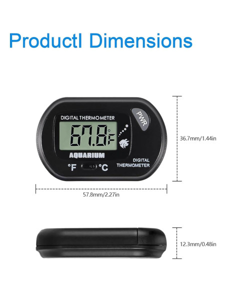 Termómetro Digital de Acuario AEDIKO con Pantalla LCD y Sonda Termómetro Digital de Acuario AEDIKO con Pantalla LCD y Sonda