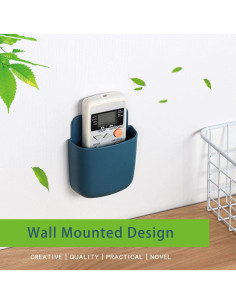 Soporte de Control Remoto de Pared Azul - 3 Unidades con Cinta Adhesiva 2