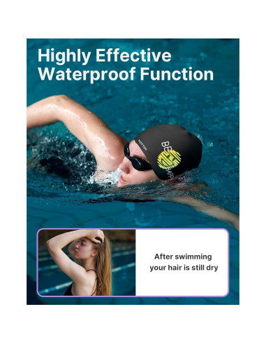 Gorro de Natación YOTTOY para Mujeres - Silicona Impermeable