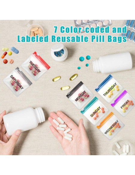Bolsas de Píldoras Reutilizables Anglecai 35 Unidades 75x75mm Bolsas de Píldoras Reutilizables Anglecai 35 Unidades 75x75mm
