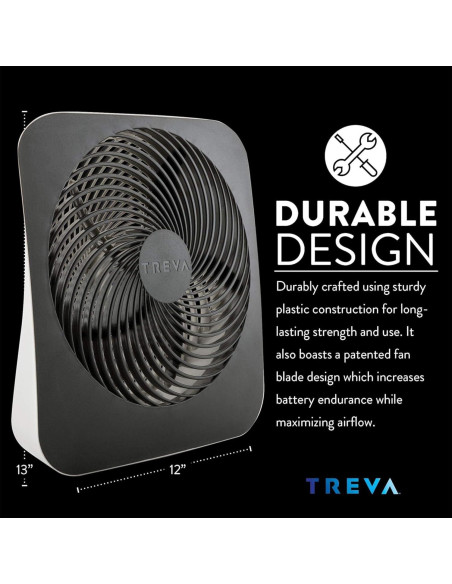 Ventilador Portátil Treva 25,4 cm 2 Velocidades Batería/CA Ventilador Portátil Treva 25,4 cm 2 Velocidades Batería/CA