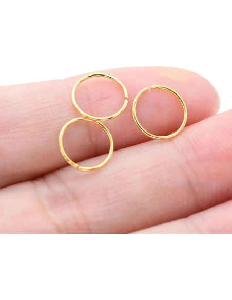 Anillos de Nariz de Oro 14K LuckyJewus 8mm 22G - 3 Piezas Anillos de Nariz de Oro 14K LuckyJewus 8mm 22G - 3 Piezas