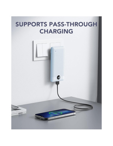 Cargador Portátil VRURC 10000mAh USB C con Enchufe AC