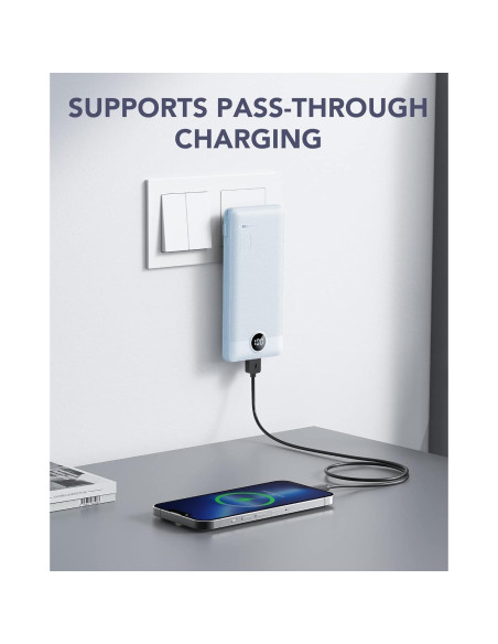 Cargador Portátil VRURC 10000mAh USB C con Enchufe AC Cargador Portátil VRURC 10000mAh USB C con Enchufe AC