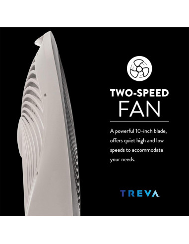 Ventilador Portátil Treva 25,4 cm 2 Velocidades Batería/CA