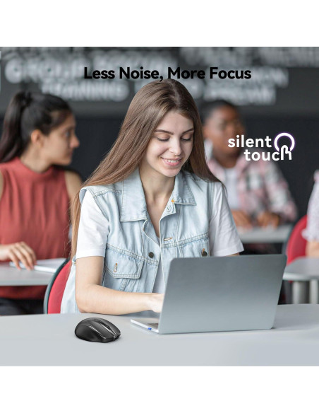 Ratón Inalámbrico Silencioso TECKNET 2.4G 6 DPI Ajustables Negro Ratón Inalámbrico Silencioso TECKNET 2.4G 6 DPI Ajustables Negro