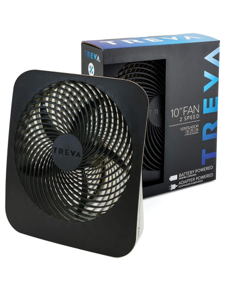 Ventilador Portátil Treva 25,4 cm 2 Velocidades Batería/CA Ventilador Portátil Treva 25,4 cm 2 Velocidades Batería/CA