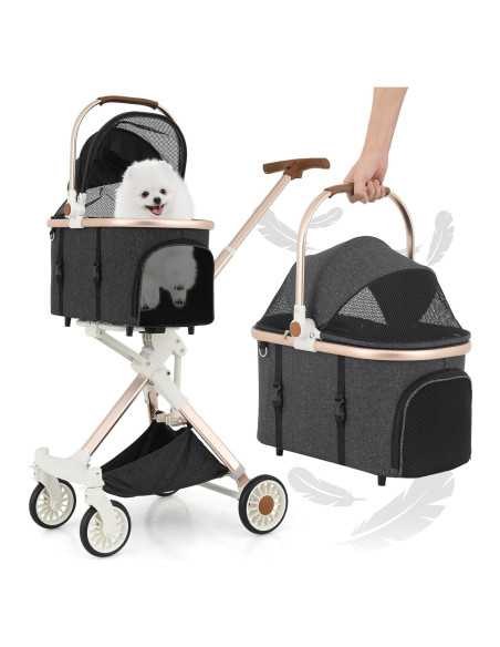 Carrito de Mascotas MoNiBloom 3 en 1 Aluminio Ligero Gris Carrito de Mascotas MoNiBloom 3 en 1 Aluminio Ligero Gris