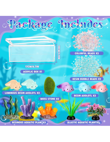 Kit DIY Axolotl Brilla en la Oscuridad HyDren - Mini Acuario