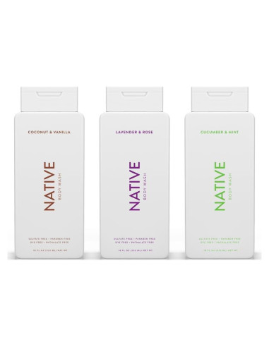 Gel de Ducha Nativo 3 Pack 510 ml - Coco Vainilla, Lavanda Rosa, Menta Pepino