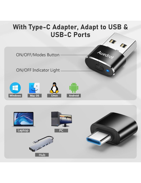 Mouse Jiggler Indetectable USB Metal con Adaptador USB-C Mouse Jiggler Indetectable USB Metal con Adaptador USB-C