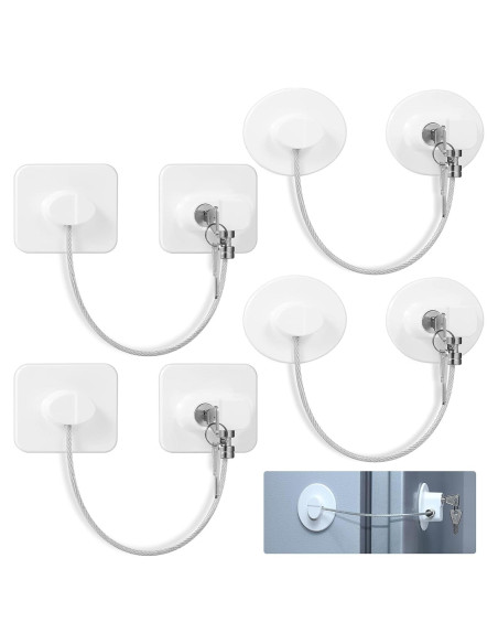 Cerradura de Refrigerador Jetec 4 Piezas con 8 Llaves Blanca Cerradura de Refrigerador Jetec 4 Piezas con 8 Llaves Blanca