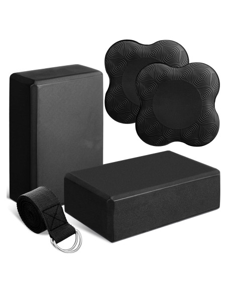 Juego de 5 Accesorios de Yoga RoundFunny - Bloques, Almohadillas y Correa Juego de 5 Accesorios de Yoga RoundFunny - Bloques, Almohadillas y Correa