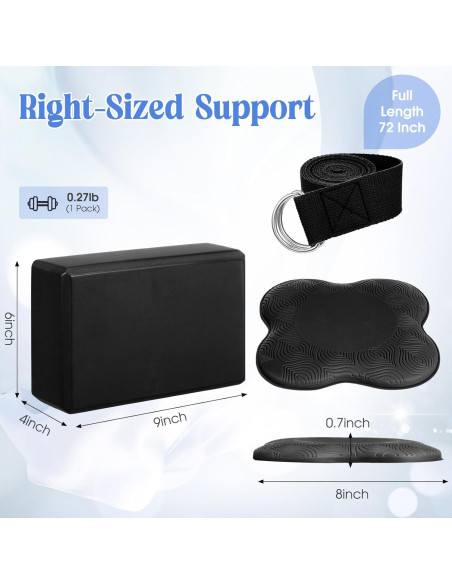 Juego de 5 Accesorios de Yoga RoundFunny - Bloques, Almohadillas y Correa Juego de 5 Accesorios de Yoga RoundFunny - Bloques, Almohadillas y Correa
