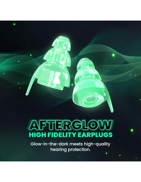 Tapones para oídos Eargasm Afterglow - Reutilizables, brillan en la oscuridad, reducción de ruido 21 dB Tapones para oídos Eargasm Afterglow - Reutilizables, brillan en la oscuridad, reducción de ruido 21 dB