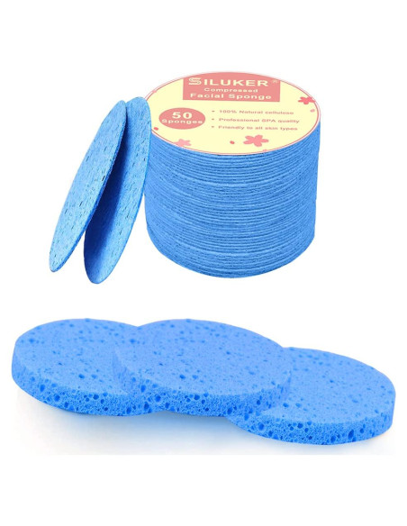 Esponjas Faciales Comprimidas Siluker - 50 Unidades 100% Celulosa Natural Esponjas Faciales Comprimidas Siluker - 50 Unidades 100% Celulosa Natural