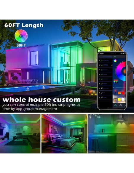 Tiras de Luz LED AILBTON 18 m RGB Control Remoto Bluetooth Tiras de Luz LED AILBTON 18 m RGB Control Remoto Bluetooth