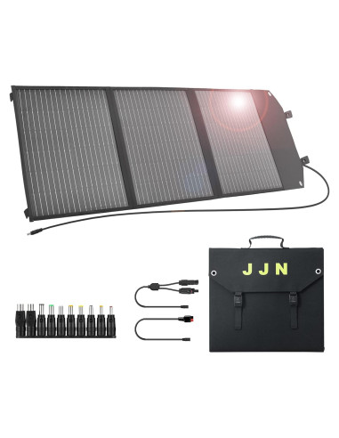 Panel Solar Portátil JJN 100W Plegable con Cargador USB