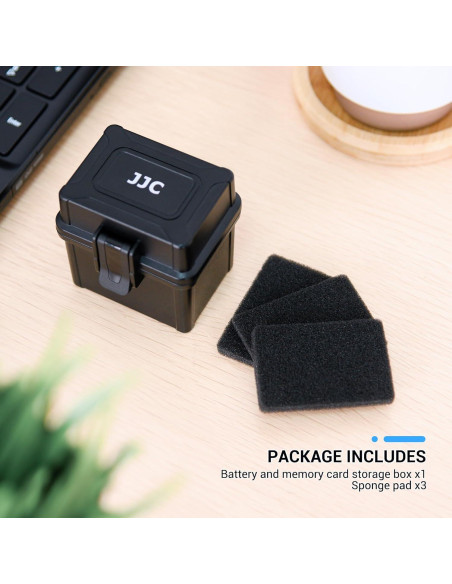 Estuche Compacto JJC para 2 Baterías DSLR y Tarjetas de Memoria Estuche Compacto JJC para 2 Baterías DSLR y Tarjetas de Memoria