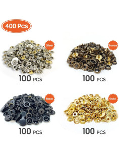 Kit de 400 Botones Marinos HAPDEN de Acero Inoxidable 3/8" 2