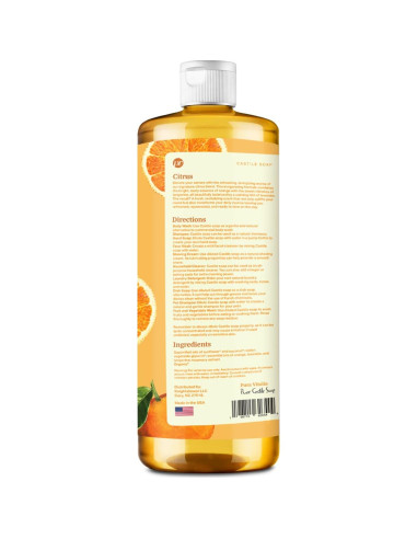 Jabón de Castile Pura Vitalia 32 oz Cítricos Orgánico