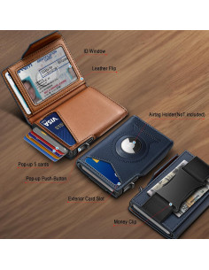 Cartera KEMISANT para Hombres con Airtag, Delgada y Magnética 2