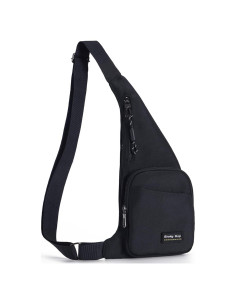 Bolsa Sling Antirrobo Seoky Rop Negra 5 Compartimentos
