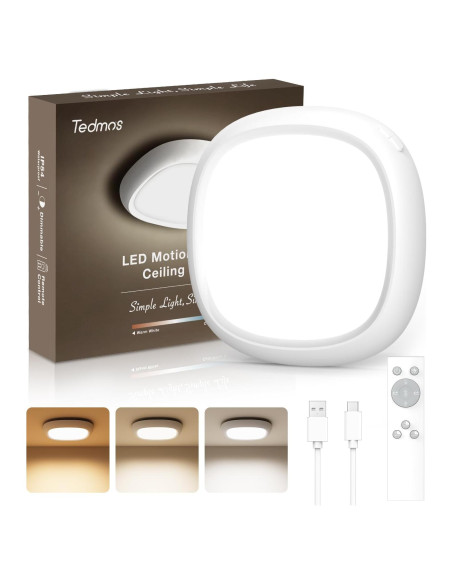 Luz de Techo Recargable Tedmos IP54 con Sensor de Movimiento Luz de Techo Recargable Tedmos IP54 con Sensor de Movimiento