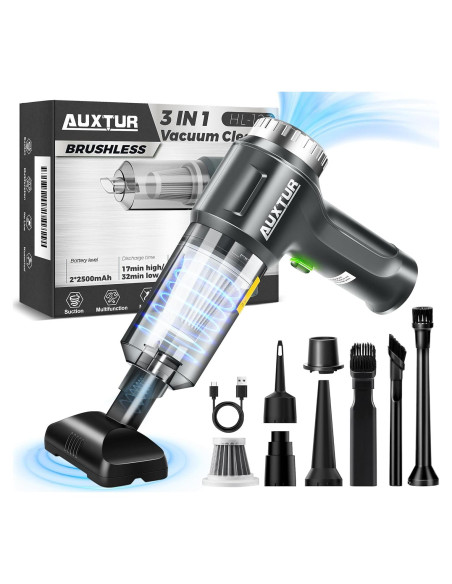 Aspiradora de Mano Inalámbrica AUXTUR 12000PA Portátil 3 en 1 Aspiradora de Mano Inalámbrica AUXTUR 12000PA Portátil 3 en 1