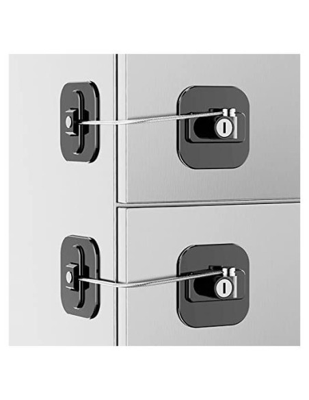 Cerradura para Refrigerador Frenflu con Llave - 2 Piezas, Negro Cerradura para Refrigerador Frenflu con Llave - 2 Piezas, Negro