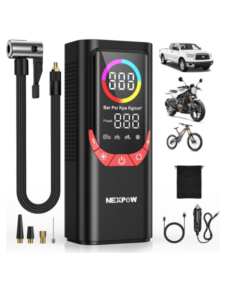 Compresor de Aire Portátil NEXPOW NP17 150 PSI Rojo Compresor de Aire Portátil NEXPOW NP17 150 PSI Rojo