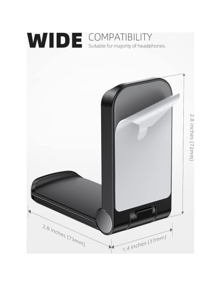 Soporte para Auriculares Lamicall DH02, Gancho Adhesivo Negro Soporte para Auriculares Lamicall DH02, Gancho Adhesivo Negro