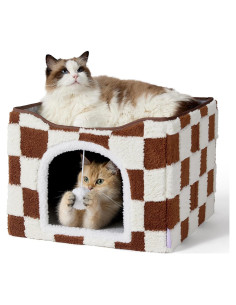 Casa para Gatos Lesure Plegable 42x42x33 cm Cuadrados Marrones