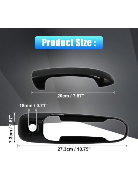 Cubierta de Manija de Puerta Exterior X AUTOHAUX 4 Piezas ABS Negro Cubierta de Manija de Puerta Exterior X AUTOHAUX 4 Piezas ABS Negro