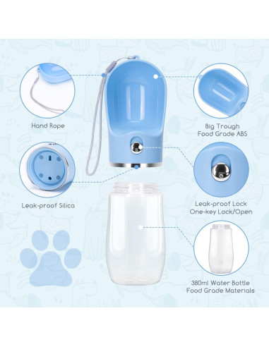 Botella de Agua para Perros Nobleza 0.38L a Prueba de Fugas