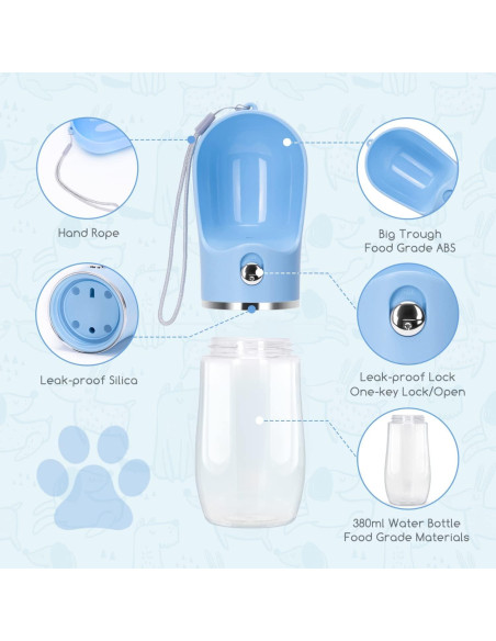 Botella de Agua para Perros Nobleza 0.38L a Prueba de Fugas Botella de Agua para Perros Nobleza 0.38L a Prueba de Fugas