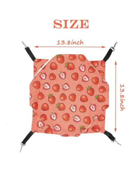 Hamaca Colgante para Mascotas LEFTSTARER Fresa 35.1cm x 35.1cm Hamaca Colgante para Mascotas LEFTSTARER Fresa 35.1cm x 35.1cm