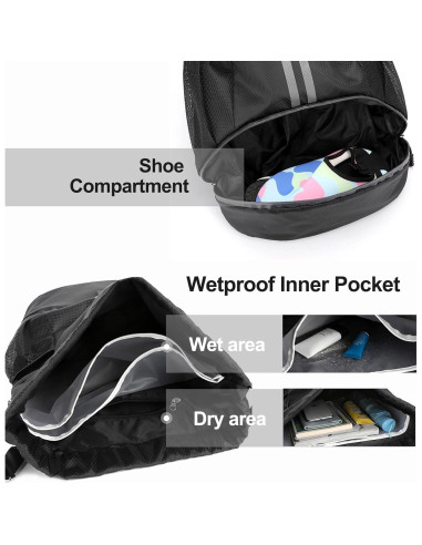 Mochila Deportiva Hoedia con Cuerda 22L Impermeable Unisex