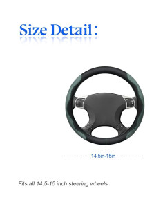 Cubierta de Volante Zipelo 37-38 cm Antideslizante Negro 2