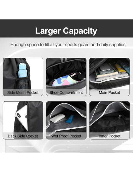 Mochila Deportiva Hoedia con Cuerda 22L Impermeable Unisex Mochila Deportiva Hoedia con Cuerda 22L Impermeable Unisex