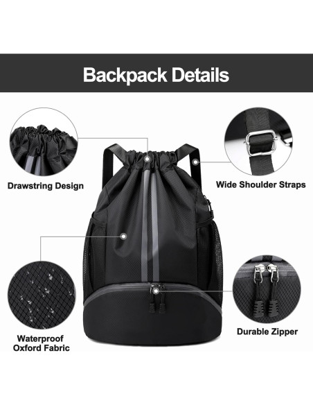 Mochila Deportiva Hoedia con Cuerda 22L Impermeable Unisex Mochila Deportiva Hoedia con Cuerda 22L Impermeable Unisex