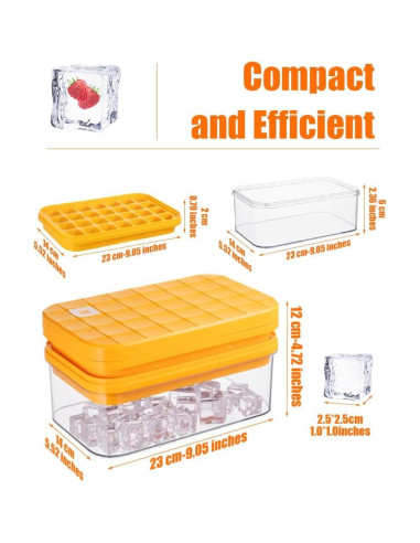 Bandeja de Hielo Brigii IC01 con Tapa y 56 Cubos Apilables