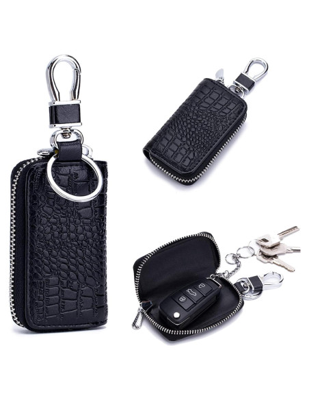 Funda de Llave de Coche de Cuero Negro Universal Funda de Llave de Coche de Cuero Negro Universal