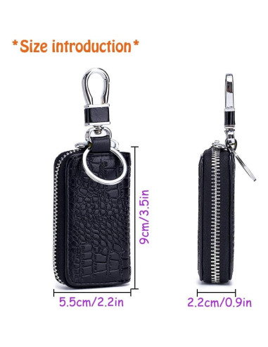Funda de Llave de Coche de Cuero Negro Universal