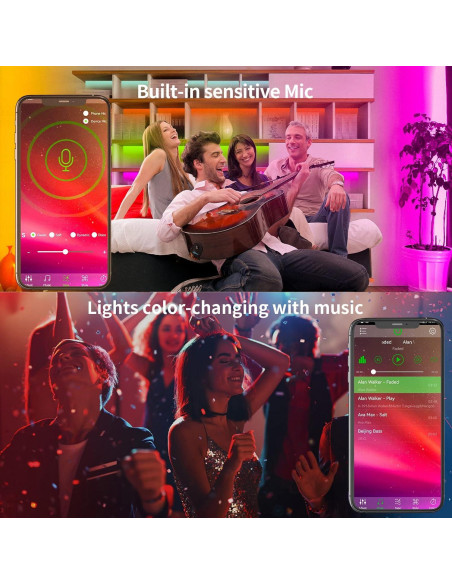 Tira LED RGB KSIPZE 30,48 m Control Bluetooth Música Tira LED RGB KSIPZE 30,48 m Control Bluetooth Música