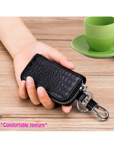 Funda de Llave de Coche de Cuero Negro Universal