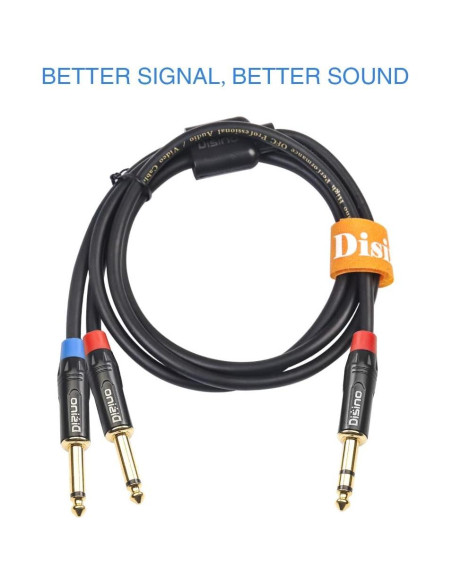 Cable Divisor Estéreo TRS 1/4" Disino 1m - Doble TS Mono Cable Divisor Estéreo TRS 1/4" Disino 1m - Doble TS Mono