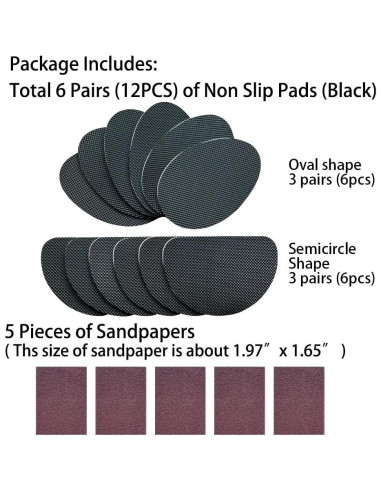 Almohadillas Antideslizantes UNIKSTEP 6 Pares Goma Negra
