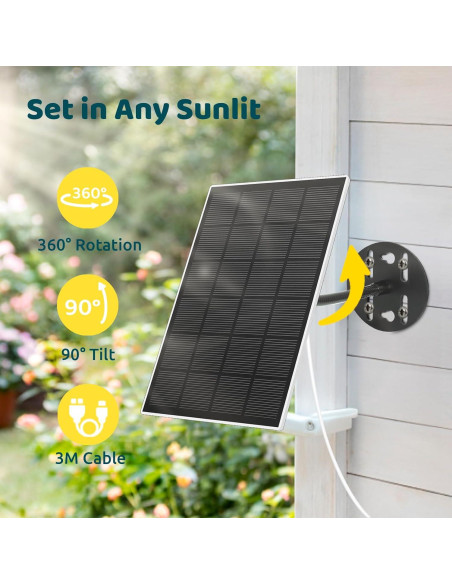 Panel Solar NETVUE 3W para Cámara de Comedero de Aves Panel Solar NETVUE 3W para Cámara de Comedero de Aves